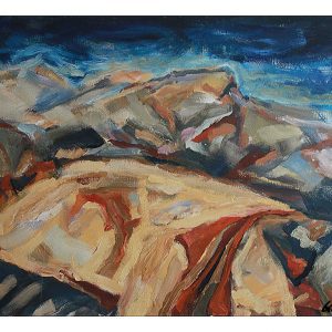 Griechische Landschaft auf dem Peloponnes mit Blick auf das Taygetos Gebirge (I)