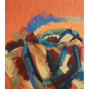 Der Himmel glüht Orange hinter dem Taygetos Gebirge